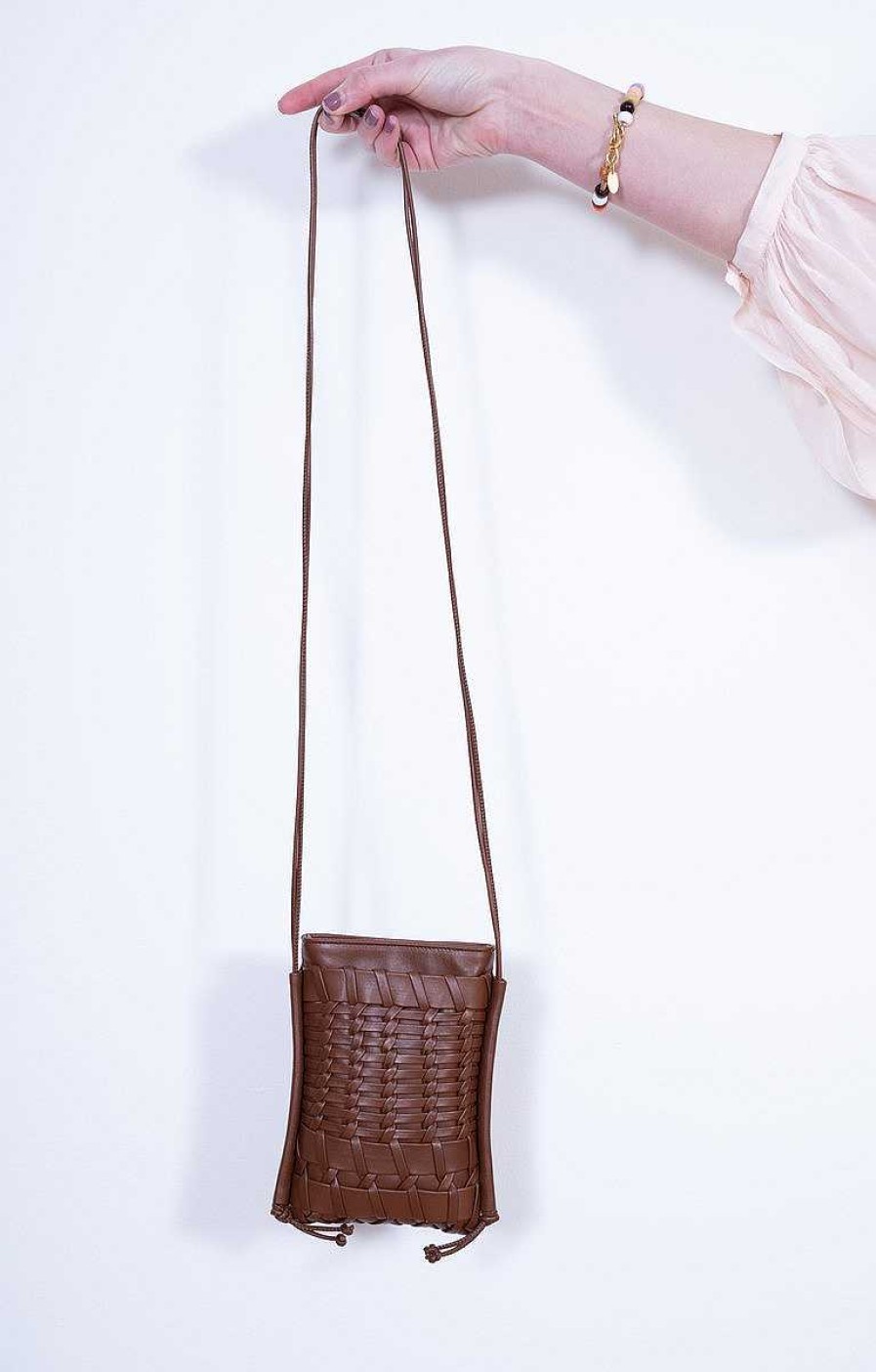 Bags Hereu | Trena Mini Flat Square Crossbody Chestnut ~ Buyclassicwear