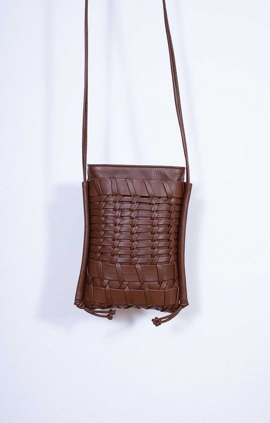 Bags Hereu | Trena Mini Flat Square Crossbody Chestnut ~ Buyclassicwear